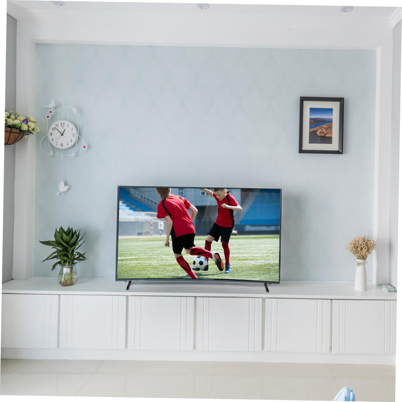 Happyyami 2Pcs Tv Mounting Brackets Stable Tabletop Tv Stand Holder with Non Slip Base Easy Installation No Drilling
