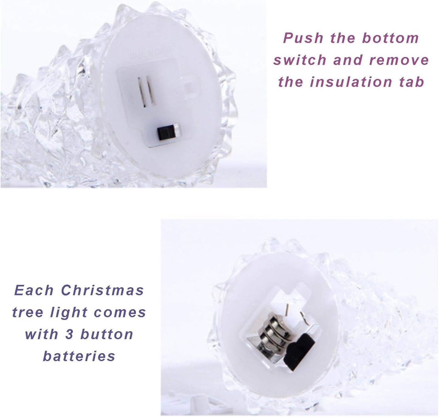Acrylic Christmas Tree Lamp - 3 Pack Enchanted Color-Changing Lights | 5 x 2 Inch Mini Decor