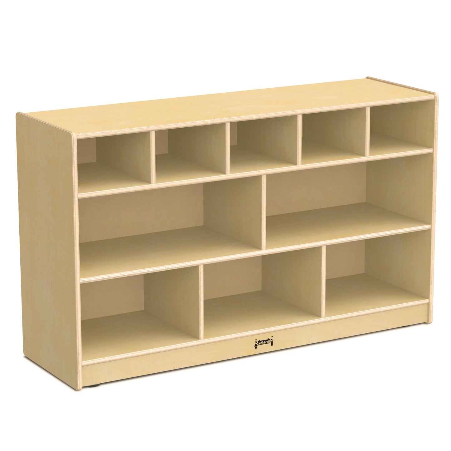 Jonti-Craft 07170JC Low Combo Mobile Storage Unit with Clear Bins, Beige