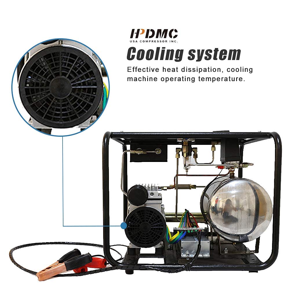 HPDMC Oil-free Dive 12V 550W Air Compressor System Vacuum Pump with 1x50 FT Hose & 1xRegulator / Respirator for Snorkeling Diving