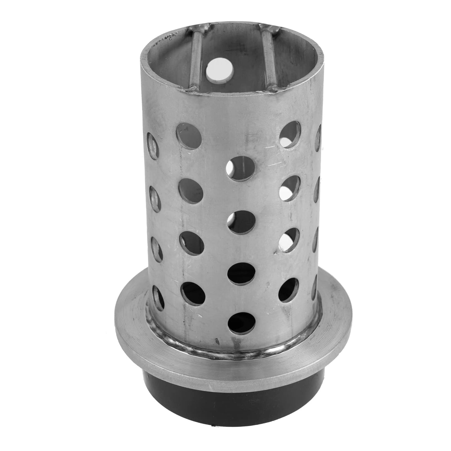 DZQ Perforated Casting Flask Vacuum Casting, 304 Stainless Steel Flanged with Rubber Sprue Base, Various Sizes for Metal Casting (2.5" x 4")