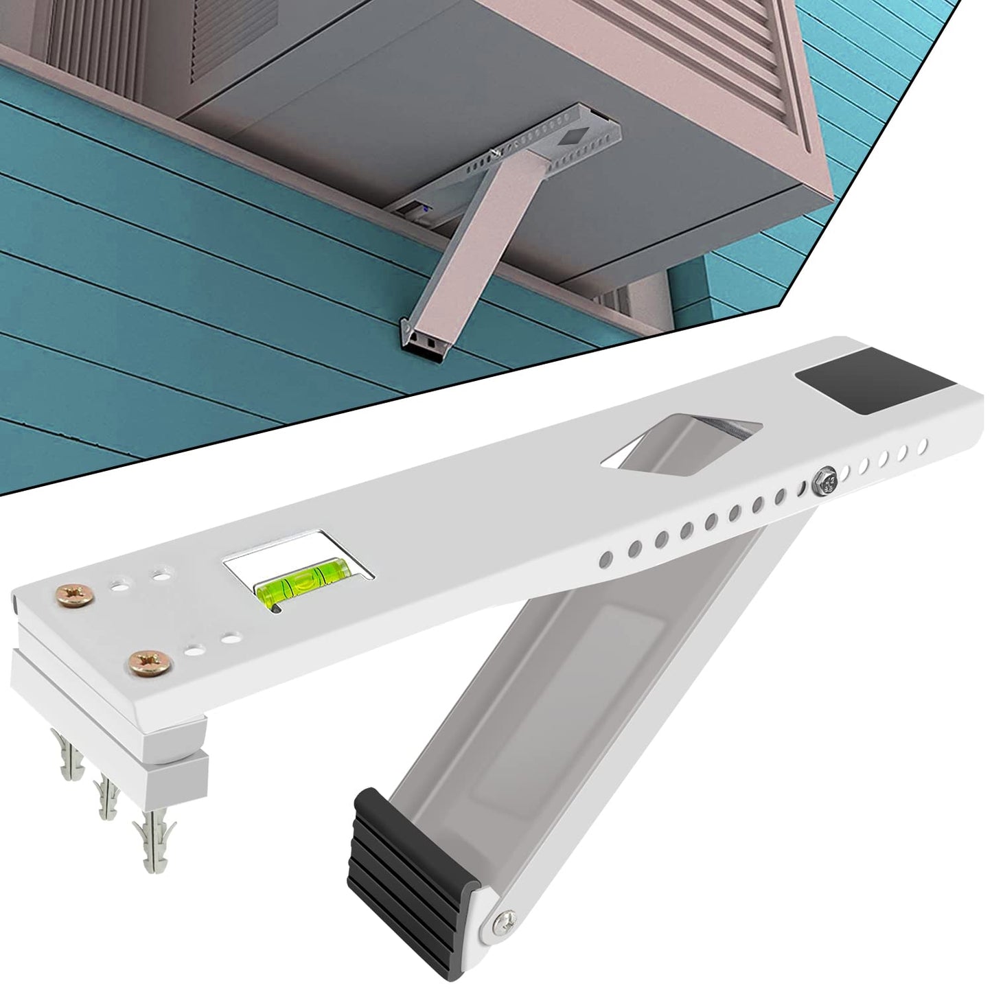 Aozzy Window Air Conditioner Bracket- Universal AC Support Bracket Heavy Duty, Support Up to 165 lbs, Designed for 9000-22000 BTU A/C Units–AC Holder Fits Single Or Double Hung Windows