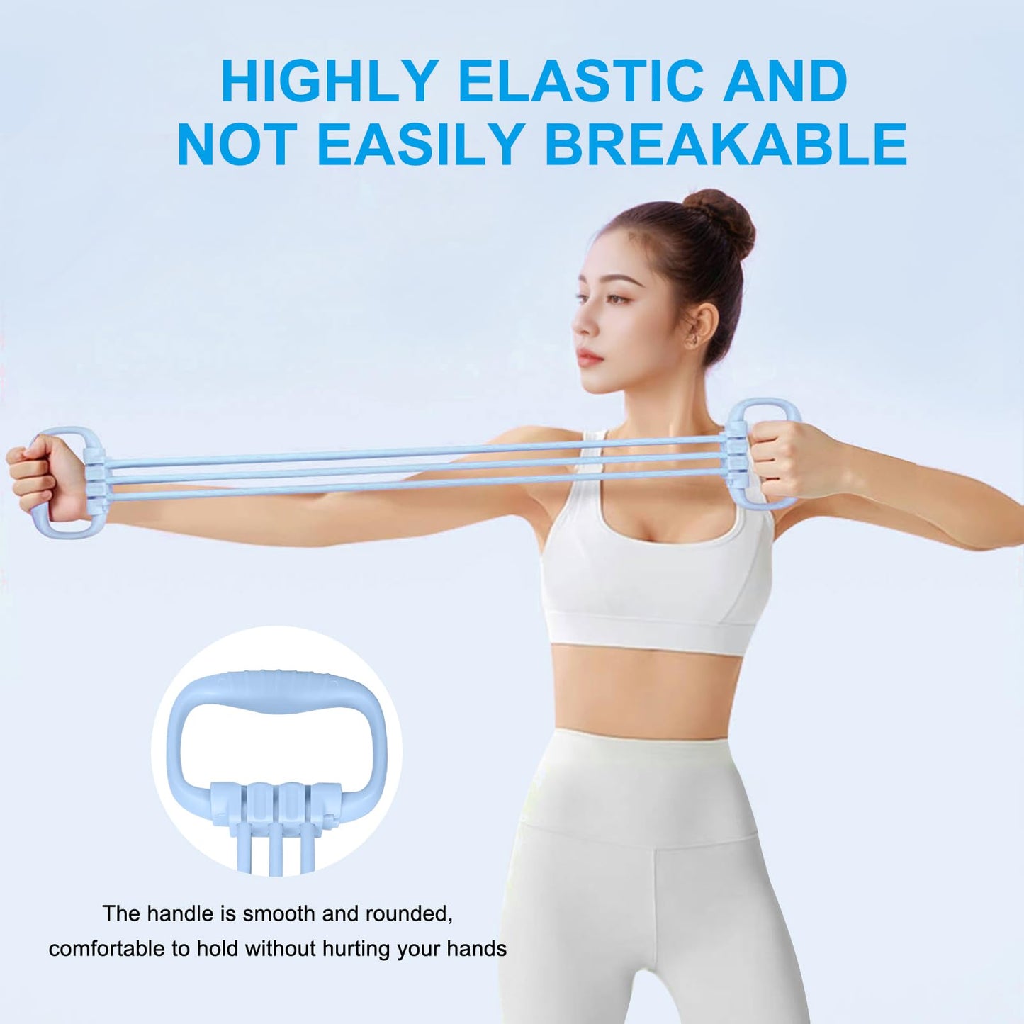 Kovixsc Figure 8 Resistance Band for Women 15-90LBS, Adjustable Resistance Bands with Handles for Arm Back Exercise, 6 Fitness Elastic Rope, Stretch Bands for Yoga, Pilates, Strength Training