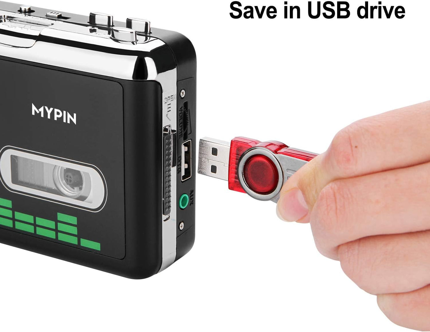 Cassette MP3 Cassette Tape-to-MP3 USB to Converter, Portable Walkman Audio Music Player Converter with Earphones