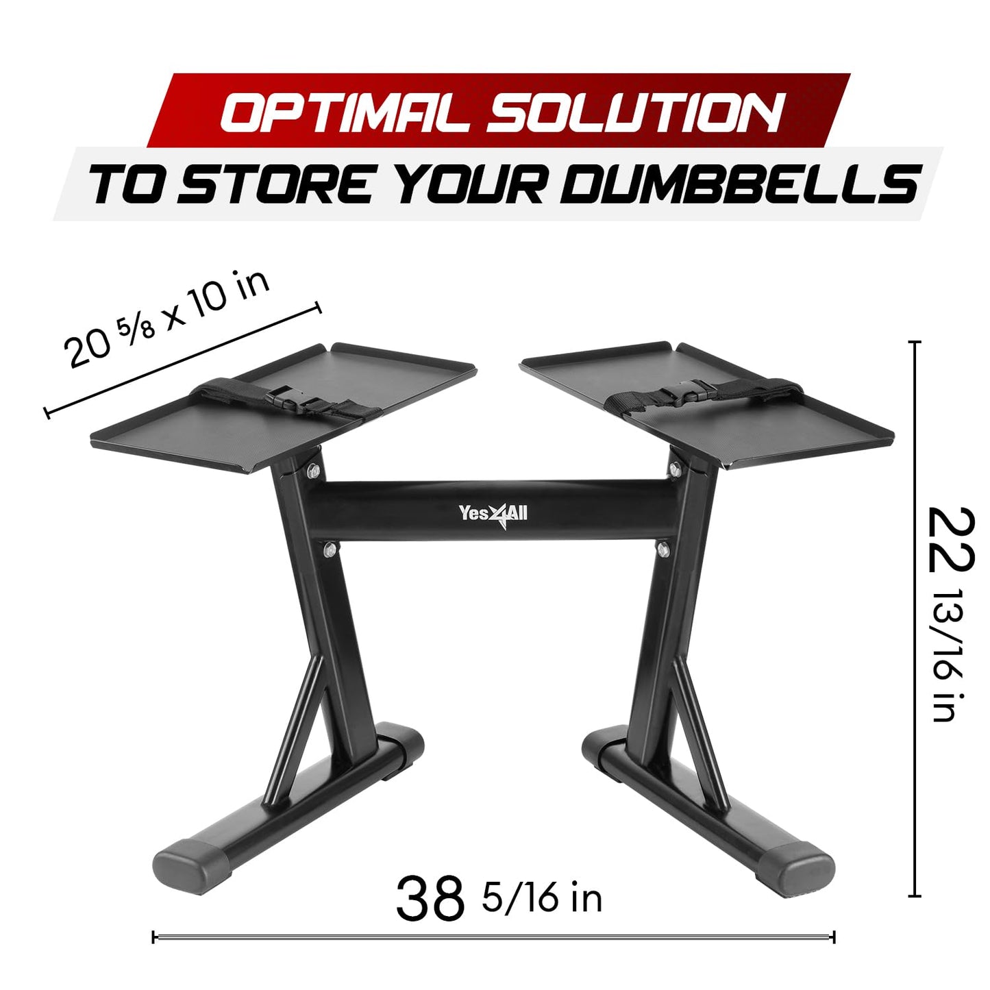 Yes4All Stand for Adjustable Dumbbells Up to 160 Pound - Spotter Stand, Rack & Weight Rack With Strap for Convenience, Safety & Easy Storage - Use With Expandable Dumbbells