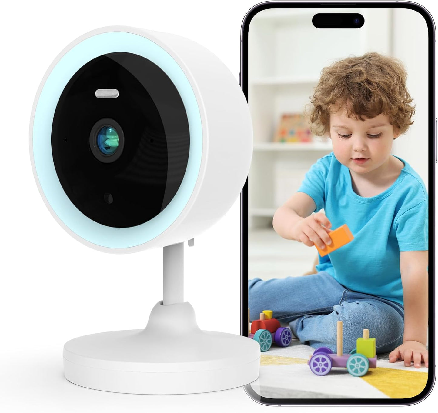 LUMAISLE 2K 3MP 2-Way 2.4G 5G Indoor Security Camera for Baby Monitor, Dog Camera AI Motion Detection, Audio Siren