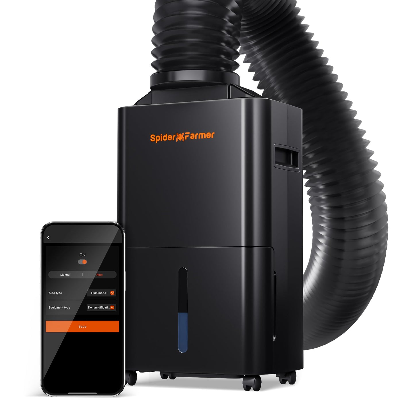 SPIDER FARMER Dehumidifier,38 Pints Plant Dehumidifier with Drain Hose,Temperature & Humidity Sensor Probe,24H Timer Function, Compressor Entfeuchter for Grow Tent,Home and Basement
