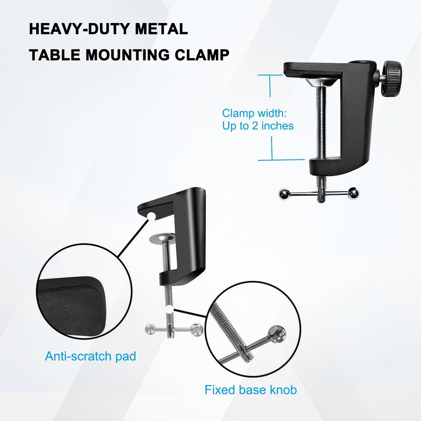Jodichert 19"- 32" Camera Desk Mount, Overhead Desk Camera Stand Adjustable Desk Webcam Arm Light Stand for DSLR