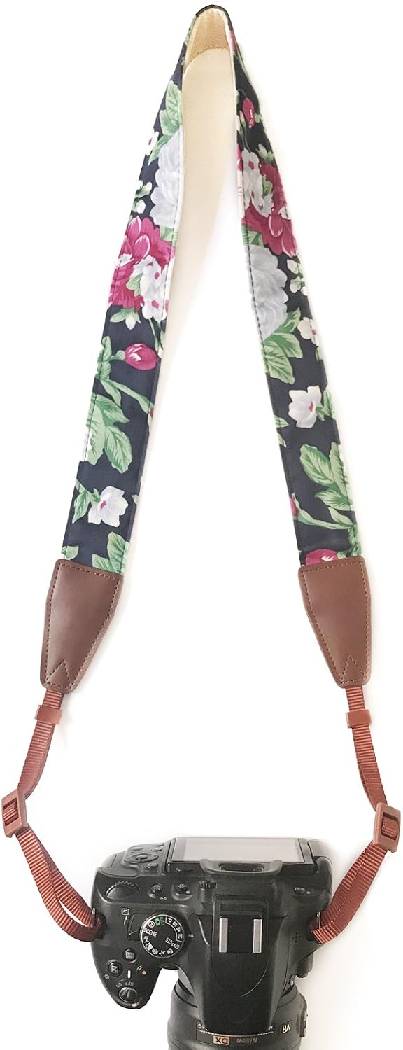Alled Camera Strap Neck, Adjustable Vintage Floral Camera Straps Shoulder Belt for Women/Men,Camera Strap