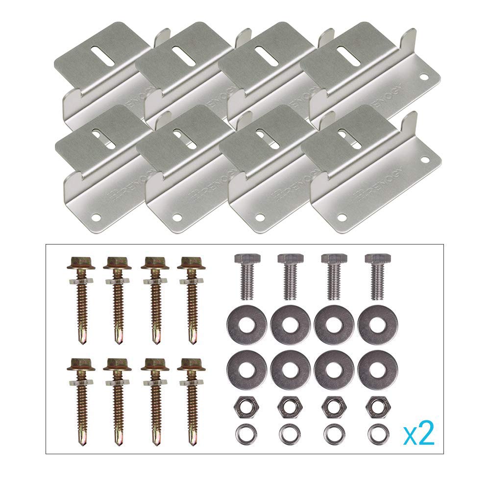 Renogy 100W Solar Panels (2-Pack) and Z Brackets Solar Panel Mounting Kit