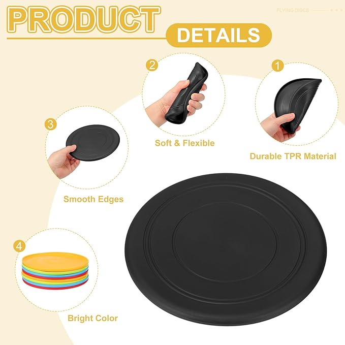 PATIKIL Flying Disc Soft Silicone Colorful Flying Disk Flyer for Outdoor Sports Lawn