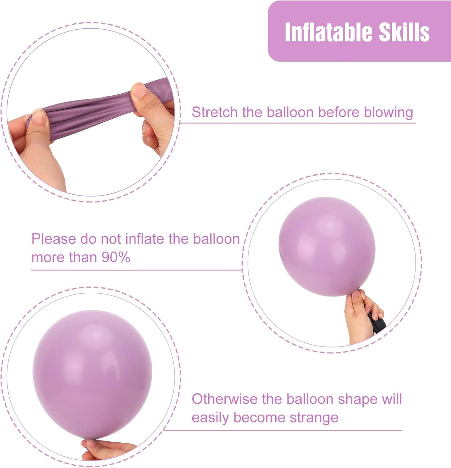 RUBFAC Dusty Purple Balloons - 129-Piece Latex Garland Kit for Weddings, Baby Showers & Parties | 5-18 Inch Sizes