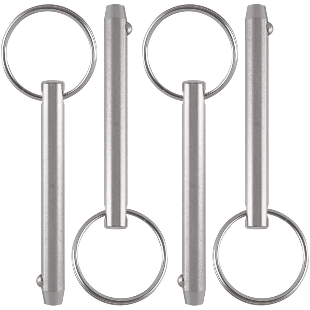 4 Pack Quick Release Pins, Diameter 5/16"(8mm), Usable Length: 2-1/4"(57mm), Full 316 Stainless Steel, Bimini Top Pin, Marine Hardware, All Parts are Made of 316 Stainless Steel