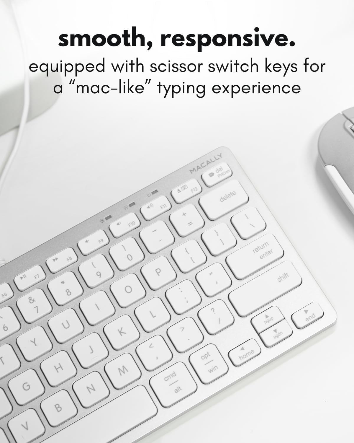 Macally MacMini USB C Wired Keyboard for Mac (USB C + USB A) Compatible Keyboard for MacBook Pro/Air, iMac & Compact
