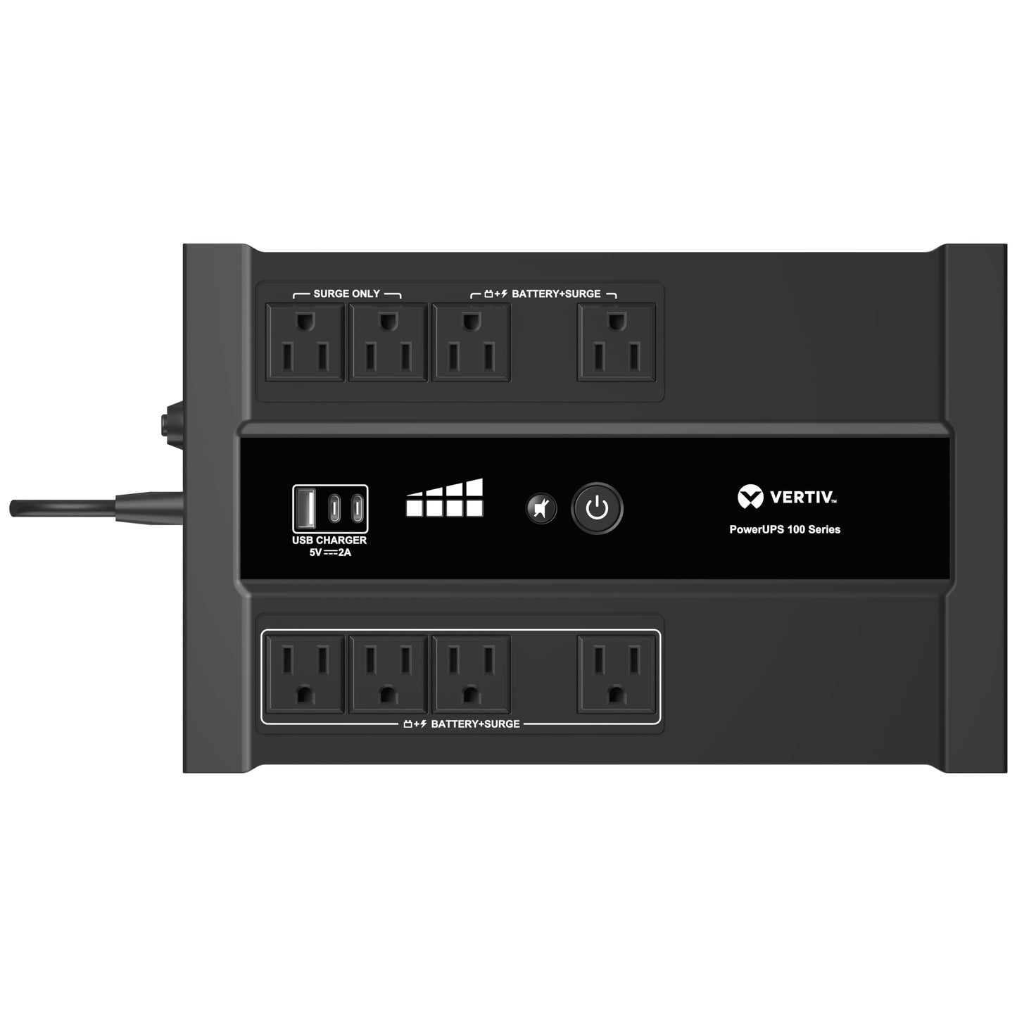 Vertiv Liebert PowerUPS 100 UPS, PST6-900LVMT, 900VA/550W 120V Standby Power, 8 Outlets, Battery Backup with Surge Protection, USB C+A Charging, 3 Year Warranty, User Replaceable Batteries