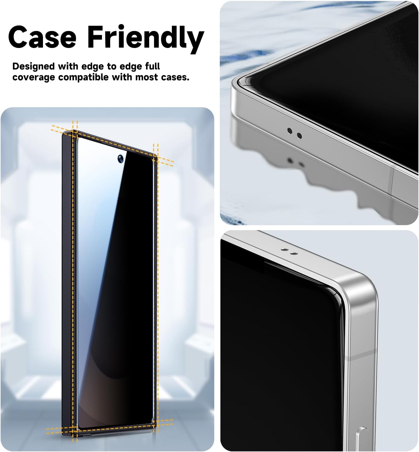 2 Pack S25 MAGIC JOHN for Samsung Galaxy Ultra Privacy Tempered Glass Screen Protector, Bubble Free, Easy Installation