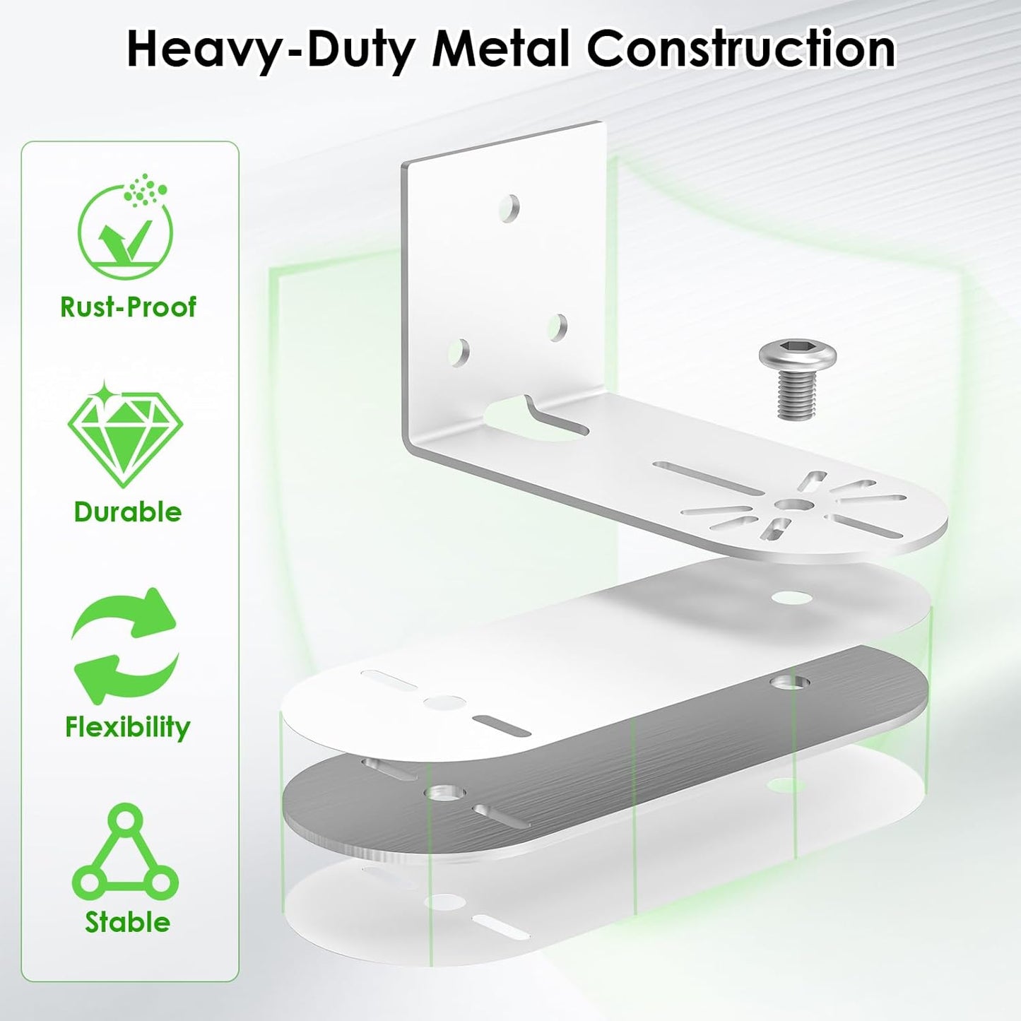 2Packs 300 360 Adjustable Corner Mount Bracket for Arlo Essential Indoor /Outdoor Pan Tilt Security Camera, Metal Wall