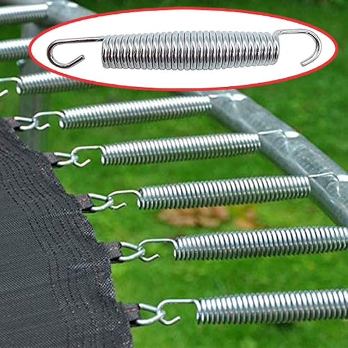 5.5 Inch(14cm) Trampoline Spring Heavy Spring Stainless Steel Galvanized Spring (10Pcs) and 1T-Hook。