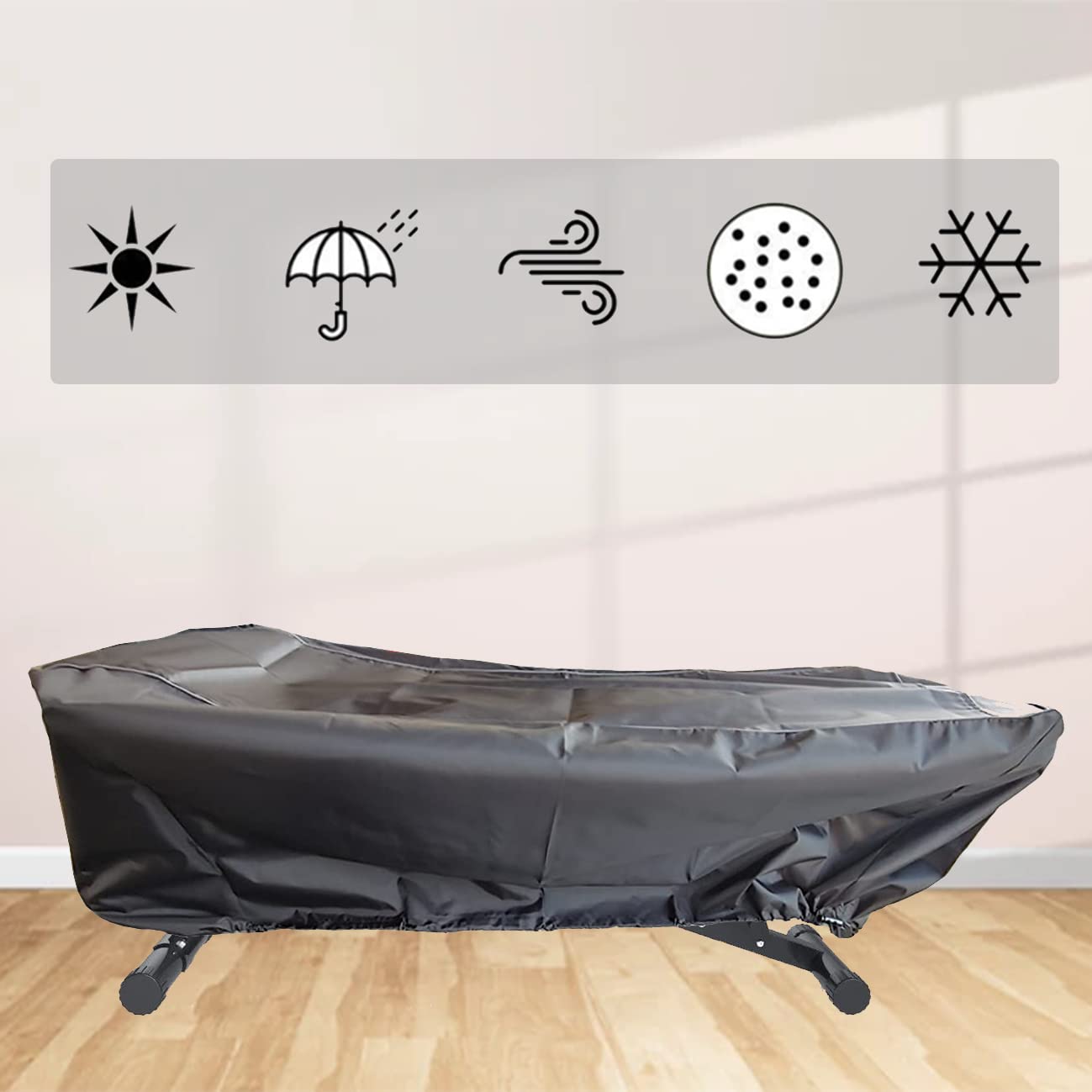 J&C Sit-up Bench Cover 420D Weight Bench Cover Waterproof Outdoor Sit-up Board Cover Workout Bench Cover Weight Bench Cover Outdoor Cover for Exercise Bench Incline Bench Cover Black (60x18x21in)