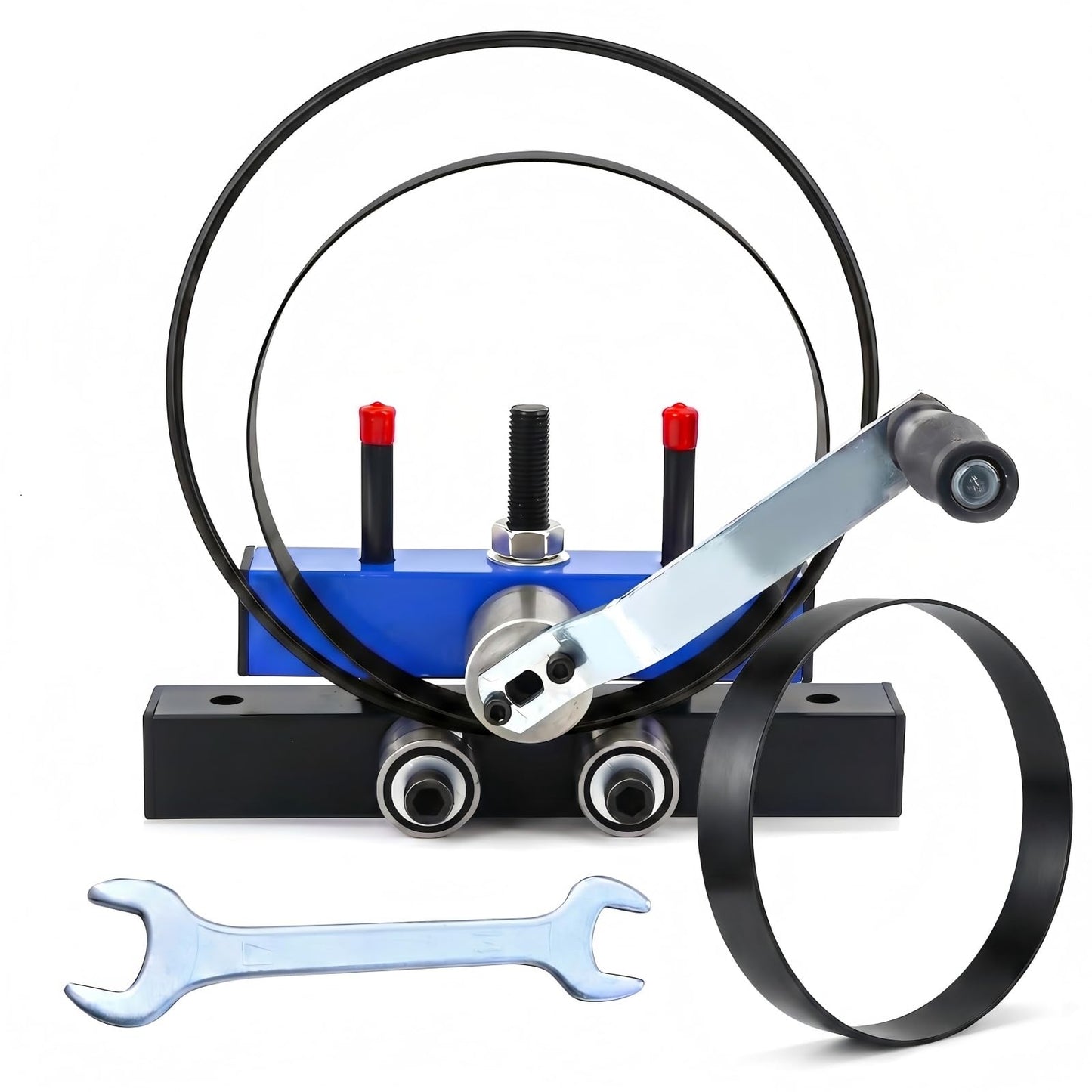 Manual Ring Roll Bender Min. Roll Diameter 5.9" (150mm), Heavy Duty Ring Bender Tool Roller Bender Machine Scroll Bender Metal Steel Rod Tube Bending, for Decorative & DIY Metalworking, Ring Making