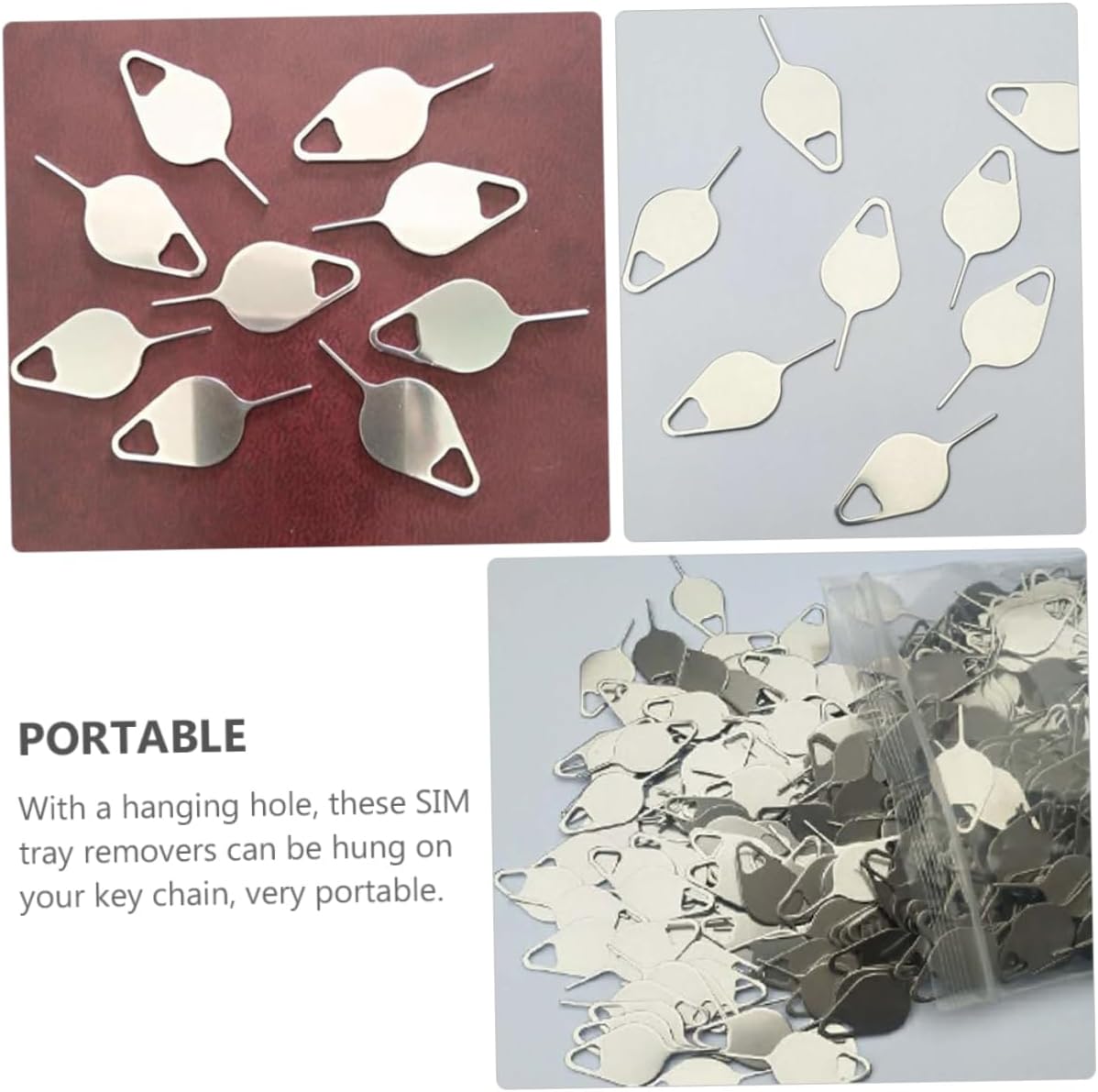 200pcs jojofuny Sim Tray Remover Tool for Cell Phones Sim Ejector Pin Easy to Use Portable