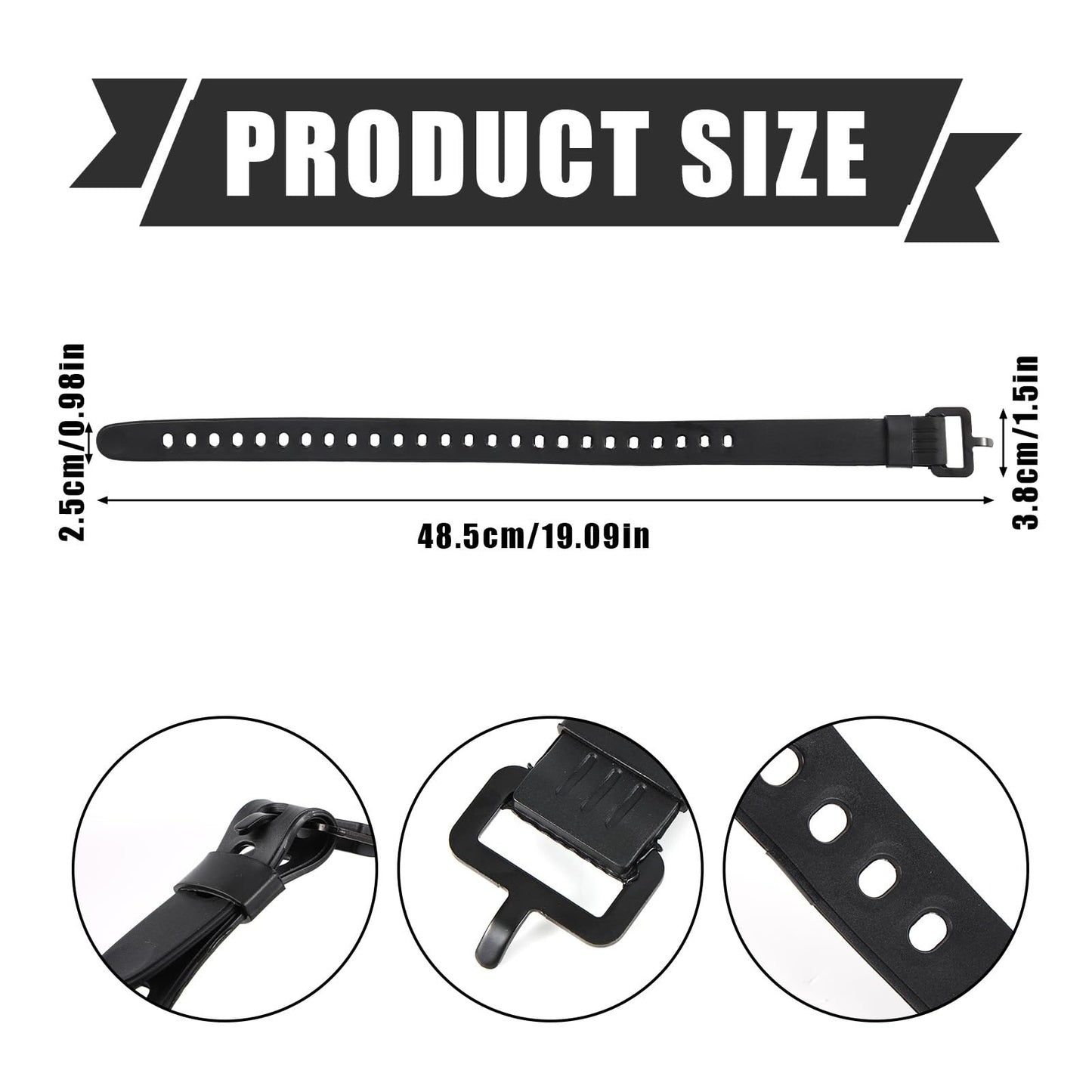 4pcs Utility Straps with Buckle, Rubber Reusable and Adjustable Industrial Gear Tightening Tension Straps for Trucks Cargo and Luggage Cord Ties Securing Quick Cinch Fastening Lashing Tool