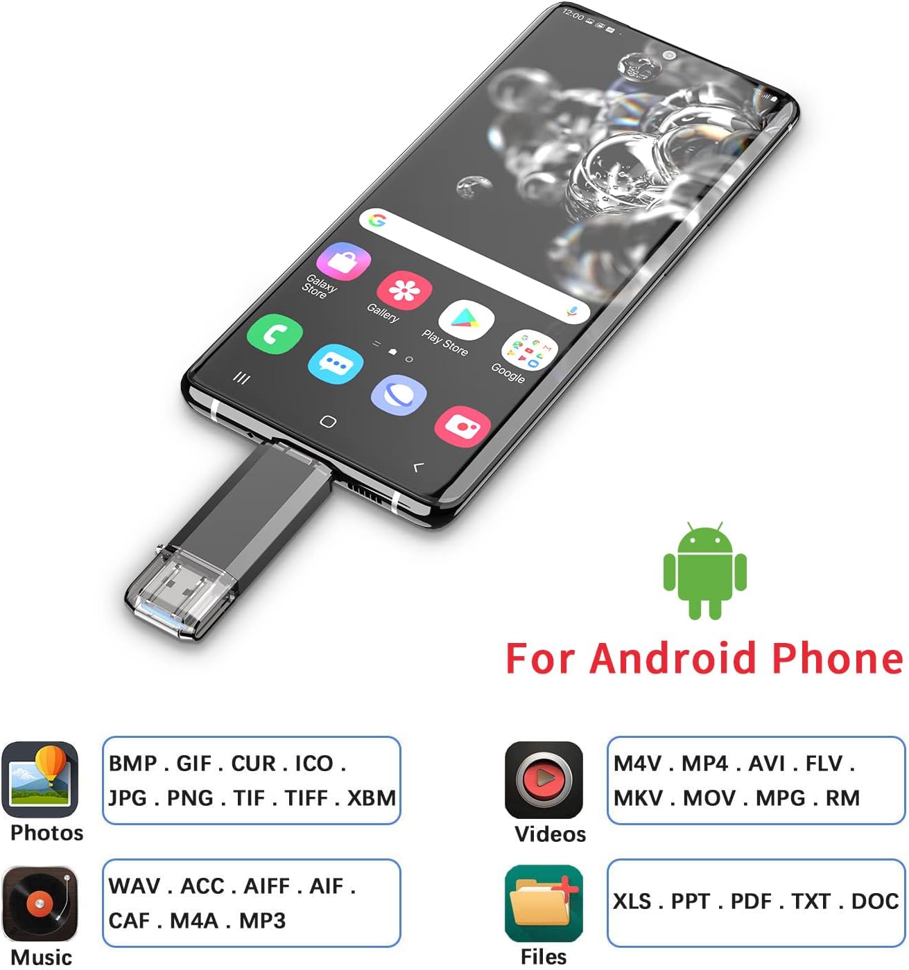 Vansuny 3 Pack 32GB 2 1 3.0 USB C Flash Drive in OTG USB + USB C Memory Stick with Keychain Dual Type C Thumb Drive
