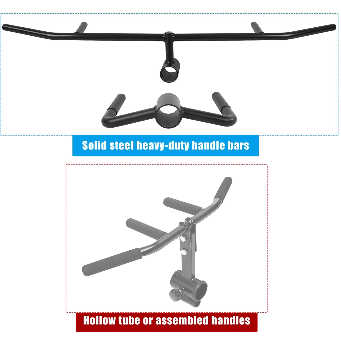 Luwint T Bar and V Bar Row Handle Set, 2 in 1 Landmine Attachment for 2 Inch Olympic Bars, Solid Steel Multi-Grip T-Bar & Angled V-Bar for Home Gym, Rows, Presses