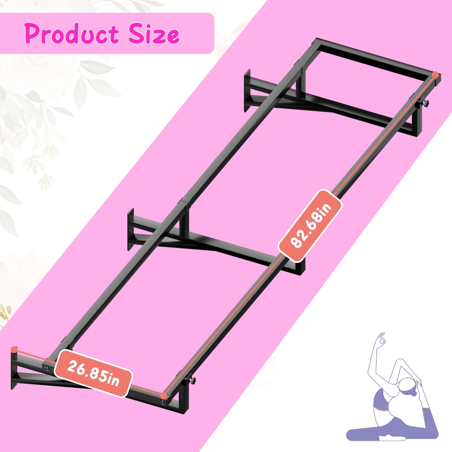 Lhysn Yoga Ball Holder,Extra Large Wall Rack for Gym Garage Wall Storage,Suitable for Stability Ball/Theraband Ball/Stability Balls for Exercise/Barre Ball/Yoga Block/Basketball/Volleyball Metal Shelf