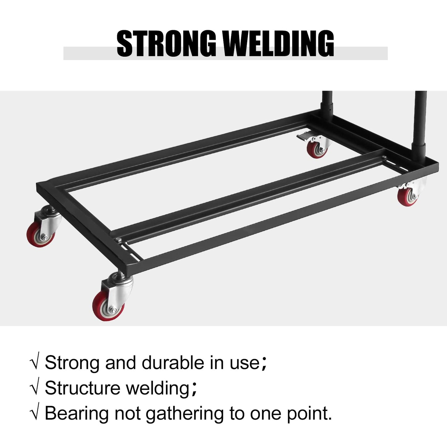 Multi-Function Folding Chair Cart Commercial Grade Steel Frame Storage and Transport Dollies for Plastic Resin and Wood Folding Chairs,37.8 X 21 X 36''