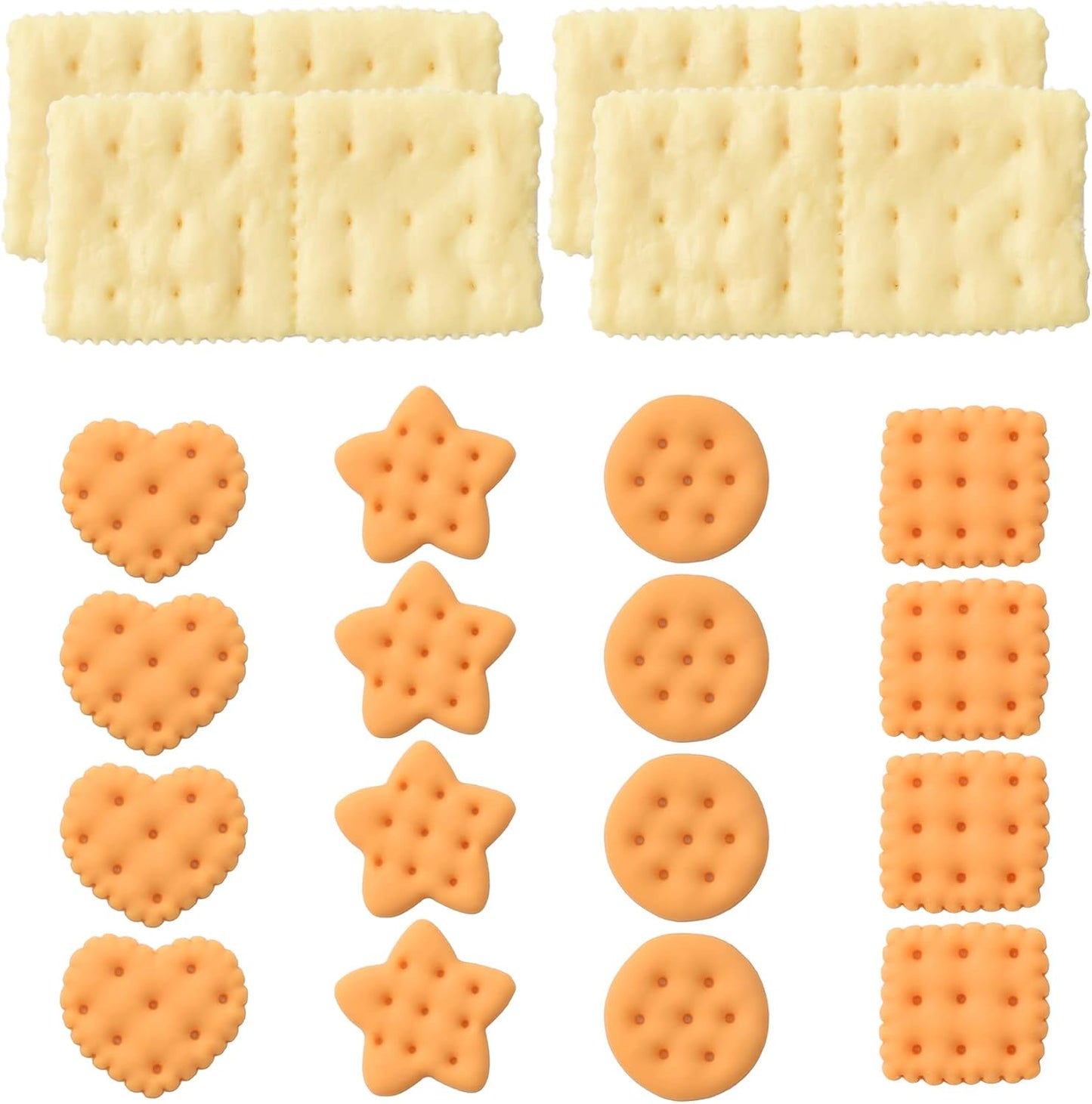 20Pcs 5 Fake Cookies, Styles Artificial Biscuits Simulation Realistic Dessert Crackers Food for Home Kitchen Shop