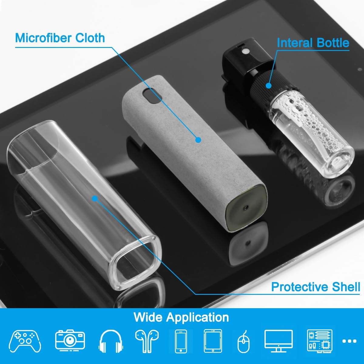 walrfid Screen Cleaner Touchscreen Mist Spray, Cleaning Kit for Electronic Smart Phone TV, Laptop, Tablet, PC, Computer