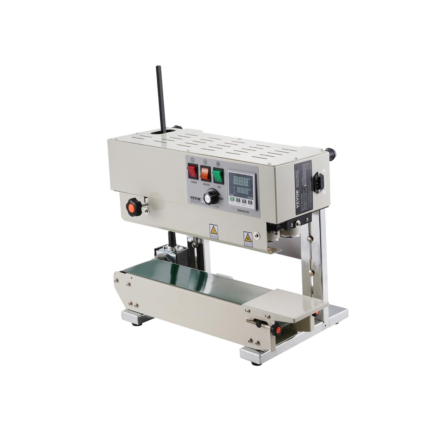 VEVOR Continuous Bag Band Sealing Machine, 0.24-0.47 in/6-12 mm Seal Width, Band Sealer Machine with Digital Temperature Control, Carbon Steel Bag Sealer for 0.02-0.8 mm Plastic Bags Films