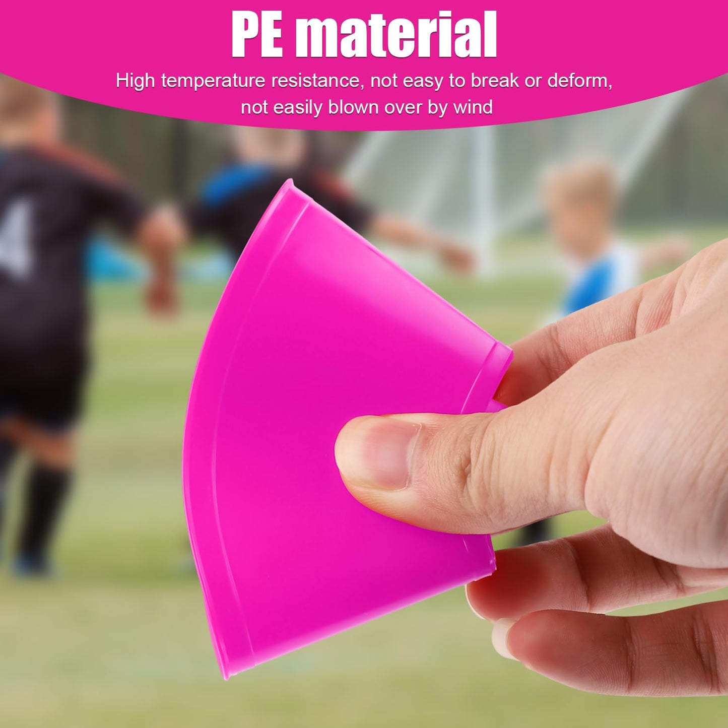 15pcs Soccer Cones for Sports Training, Mini Football Cones Flexible Agility Sports Cones Small Practice Cones for Football Basketball Running Drills Sports Games Field Cone Markers Kids (Rose Red)
