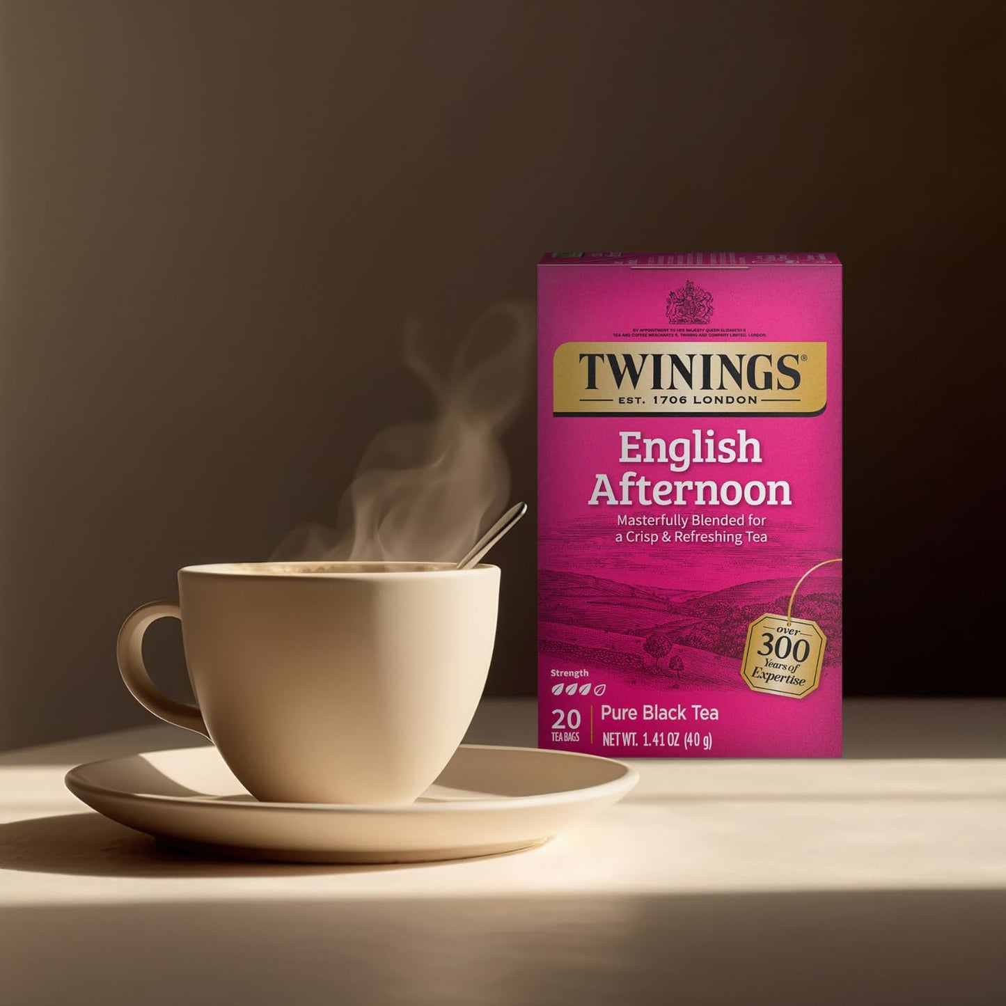 Twinings English Afternoon Tea - Refreshing Caffeinated Black Tea Bags, 2-Pack of 20 Count Each