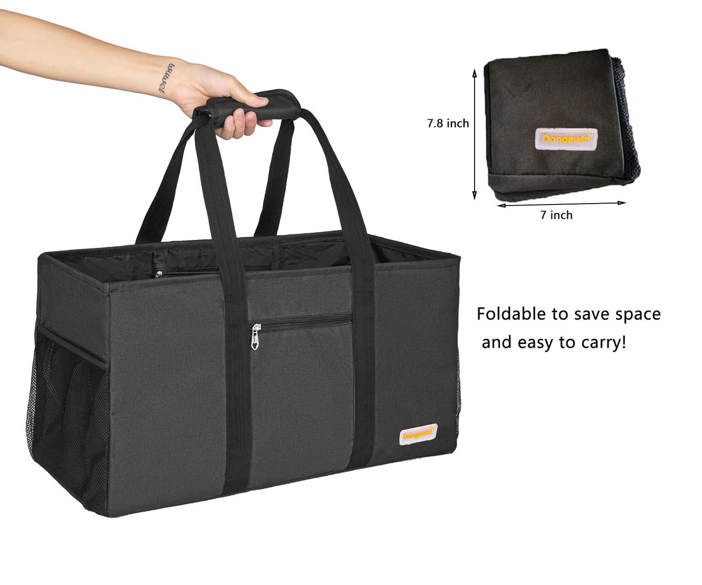Dongawin Extra Large Utility Tote Bag, Waterproof Beach & Picnic Bag, Foldable & Reusable Storage