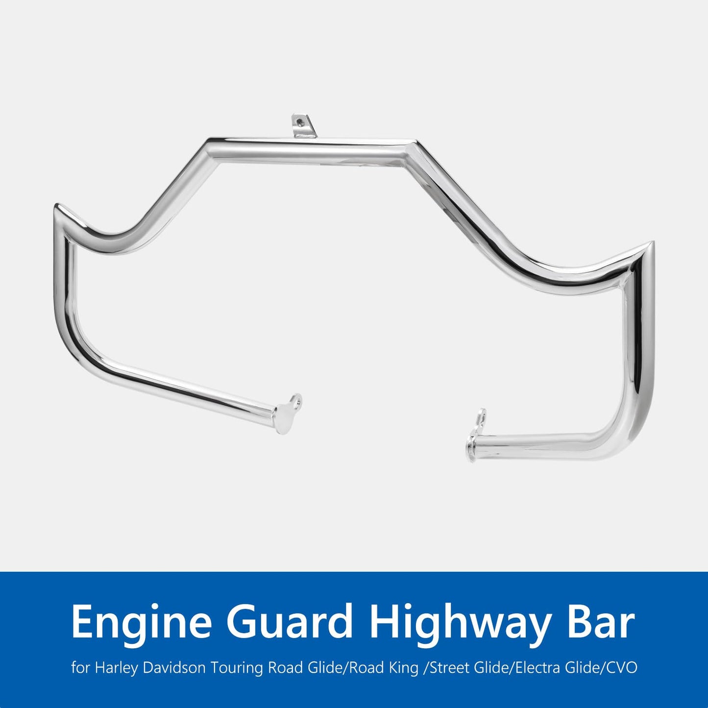 Highway Crash Bar Engine Guard for Harley Davidson Touring Road Glide Road King Street Glide Electra Glide CVO and Trike Models (Chrome)