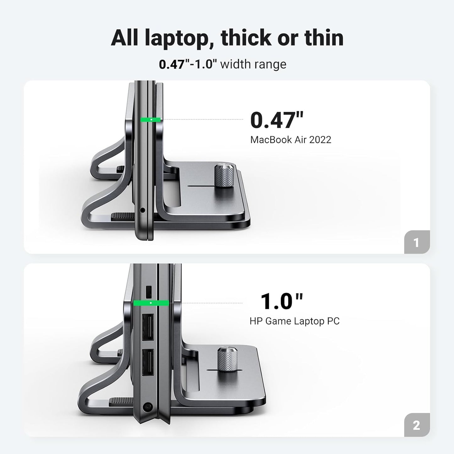 UGREEN 17.3 Inch Vertical Laptop Stand Holder for Desk Compatible with MacBook Pro, MacBook Air Stand Vertical Aluminum