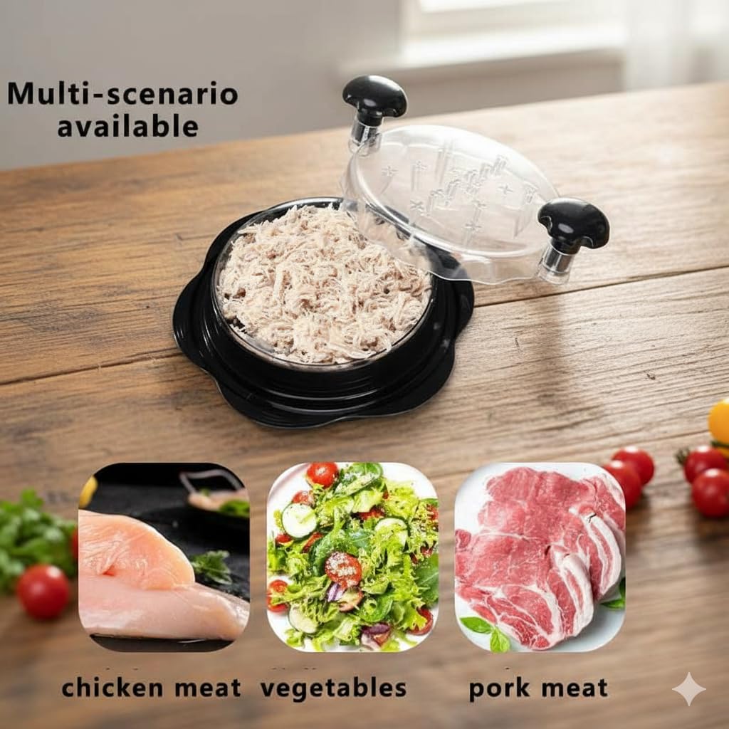 Large Chicken Shredder with Cleaning Brush & Tong 10'' Pro Chicken Shredder Tool Twist Large Stable Anti-Slip Ergonomic Handle, Removable Tray, Dishwasher Safe, BPA Free