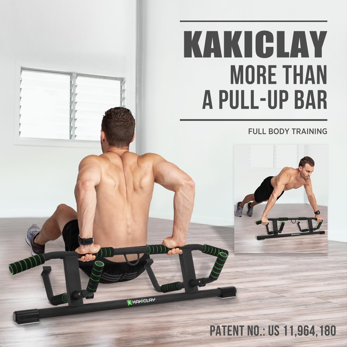 KAKICLAY 2026 Upgrade Multi-Grip Pull Up Bar with Smart Larger Hooks Technology - USA Original Patent, Designed, Shipped, Warranty