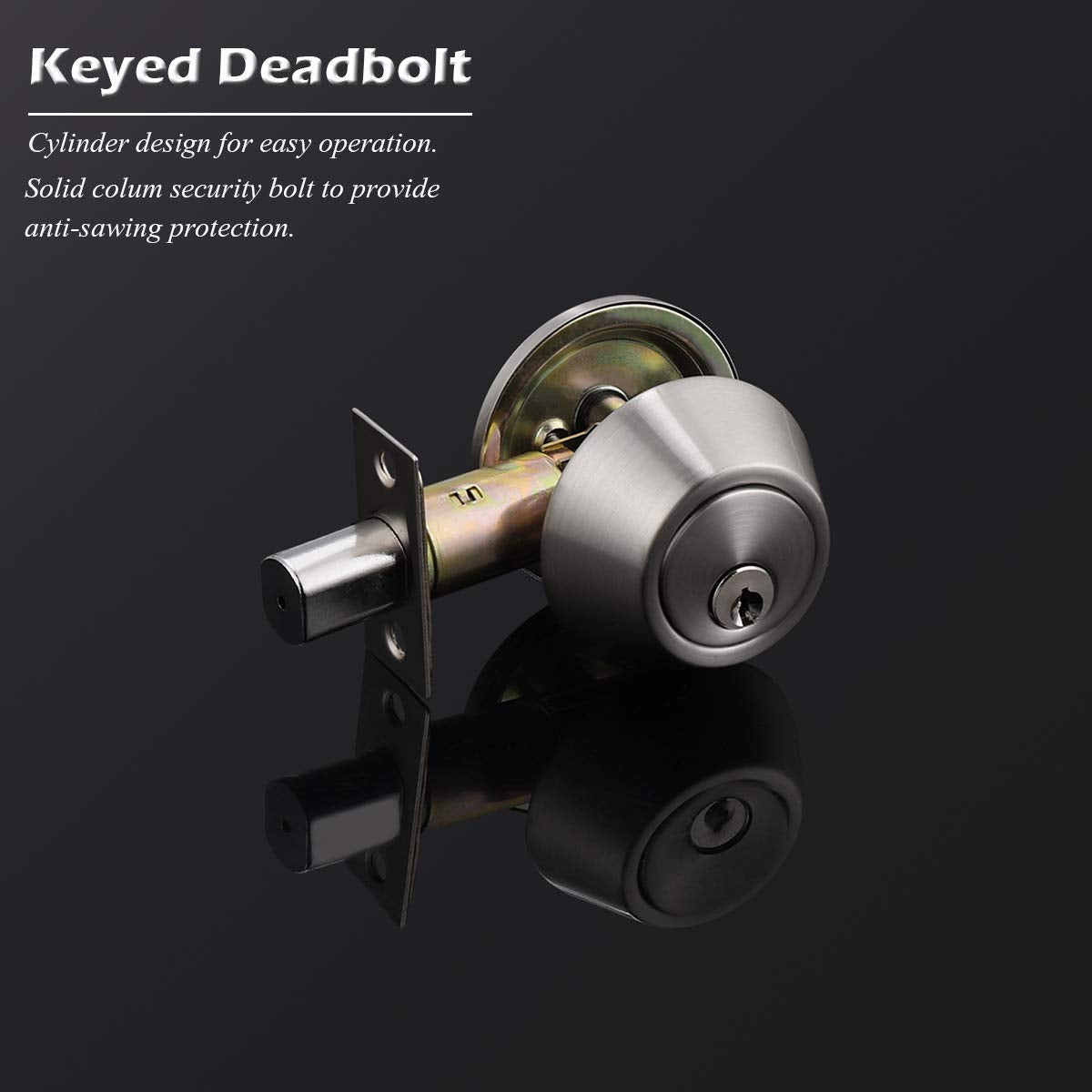 Gobrico Keyed Alike Double Cylinder Deadbolts Combo Door Locks in Satin Nickel 6Pack