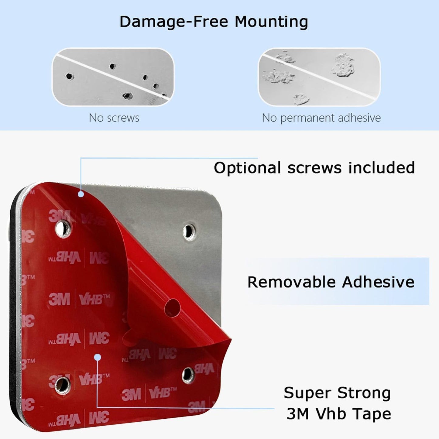 Chanvoo HY300PRO HY300 Drill Free Wall Mount Compatible with Mini Projector Ceiling Mount, PRO Accessories Aluminum