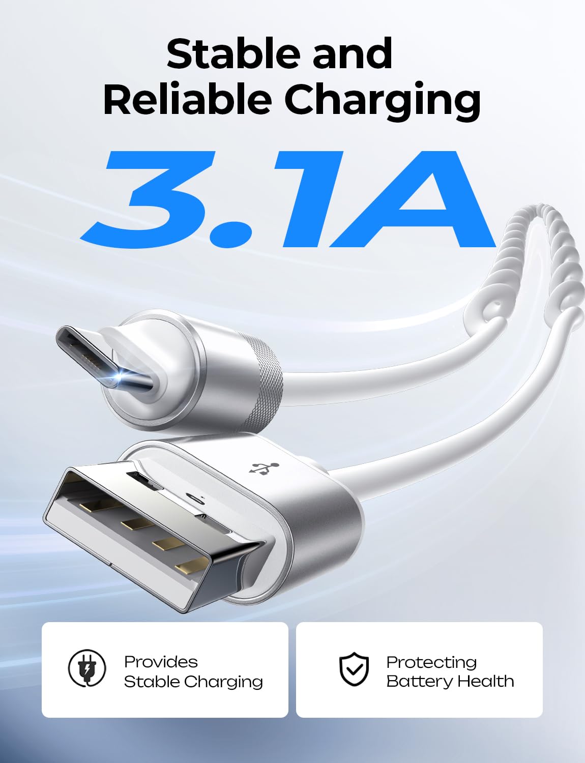 2 Pack 17/16/15, S25/S24/S23 A15/A14, 9/8, 4FT LISEN Coiled USB C Cable, for Android Auto & CarPlay Cable, Short USB A