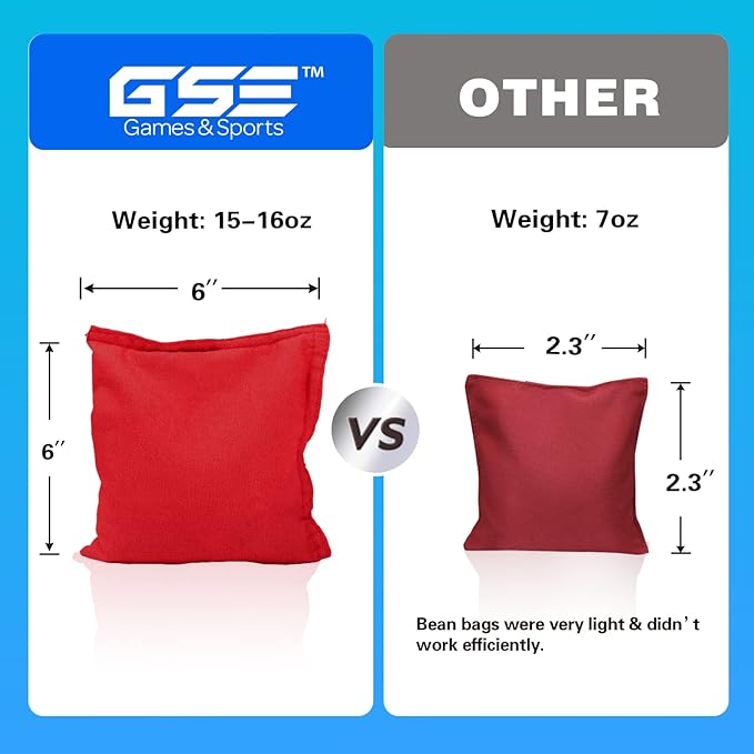 GSE Games & Sports Expert Set of 8 Premium Weather Resistant Cornhole Bags. Regulation Size and Weight Bean Bags for Cornhole Toss Games (Several Styles Available)