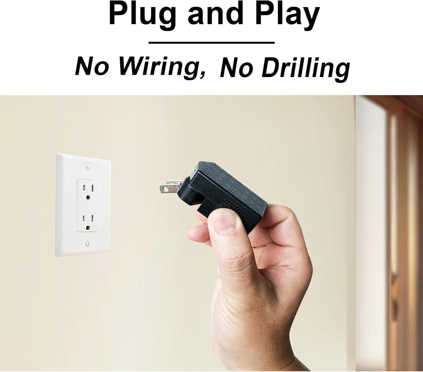 WKX 2K (W-C7) Mini Plug-in Security Camera with Rotating Lens, Night Vision, Motion Detection