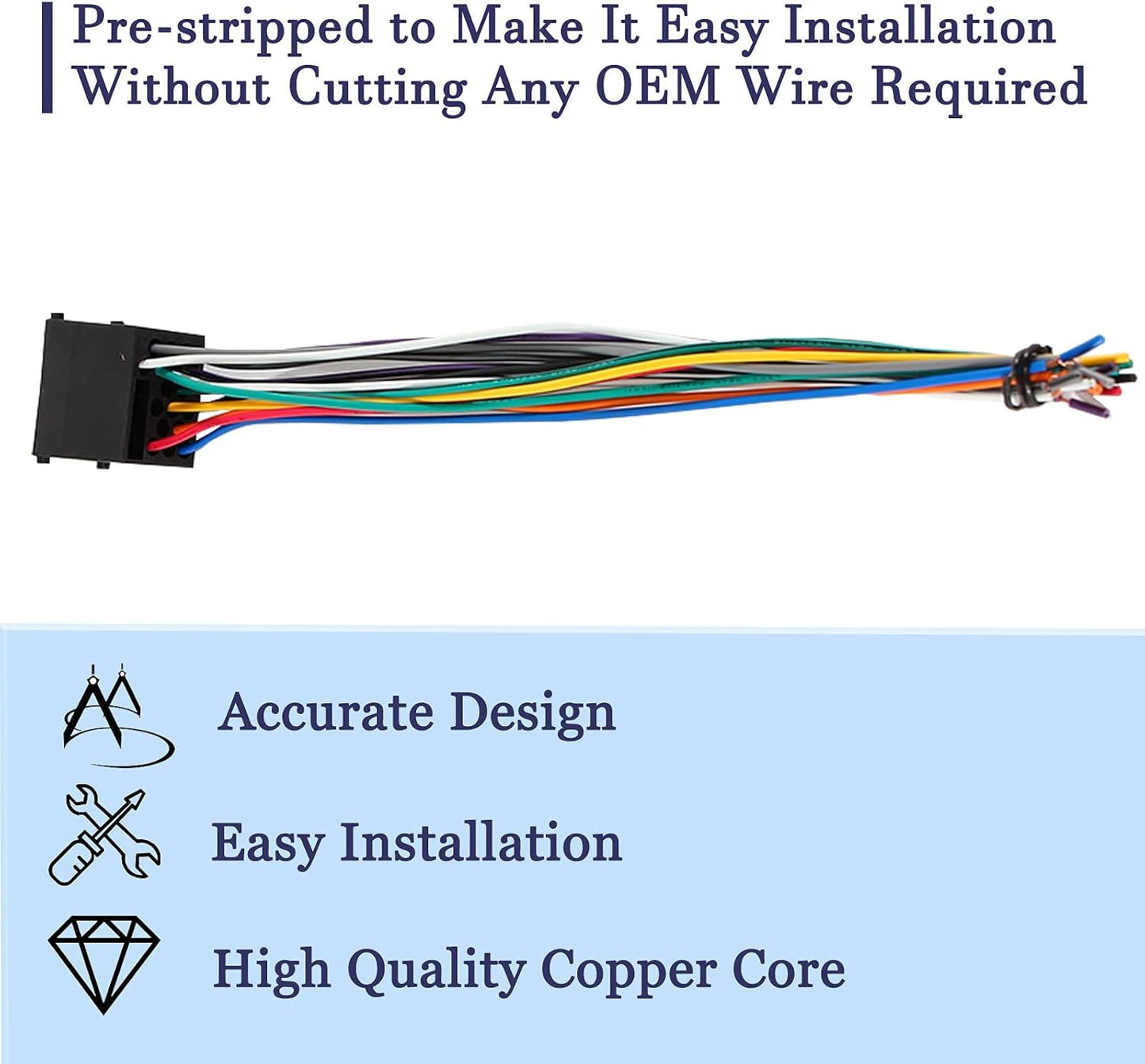 1988-2002 528i/E46/325/323/328i/5/3 RED WOLF Radio Stereo Wire Harness + Antenna Adapter Connector Plug Kit Replacement