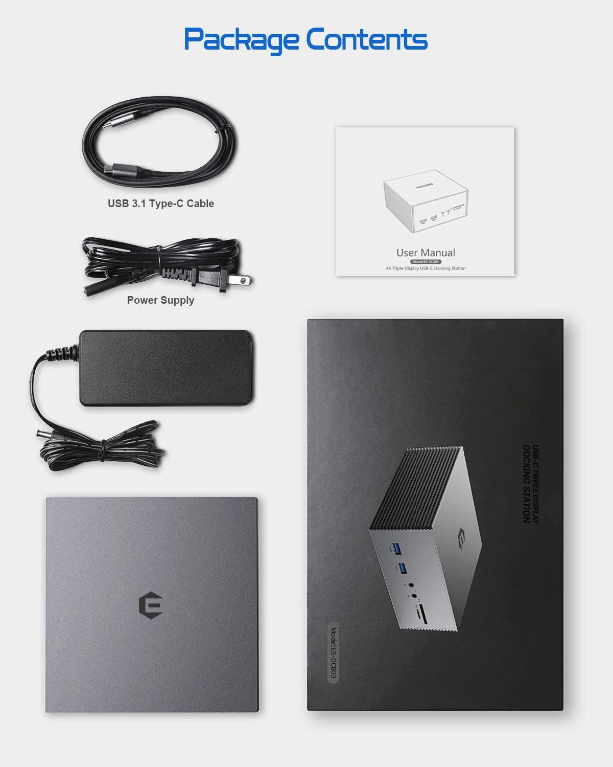 SUTOUG 16-in-1 4K USB-C Docking Station with Triple Display, HDMI, USB Ports, Ethernet, SD/TF Card Reader - Compatible