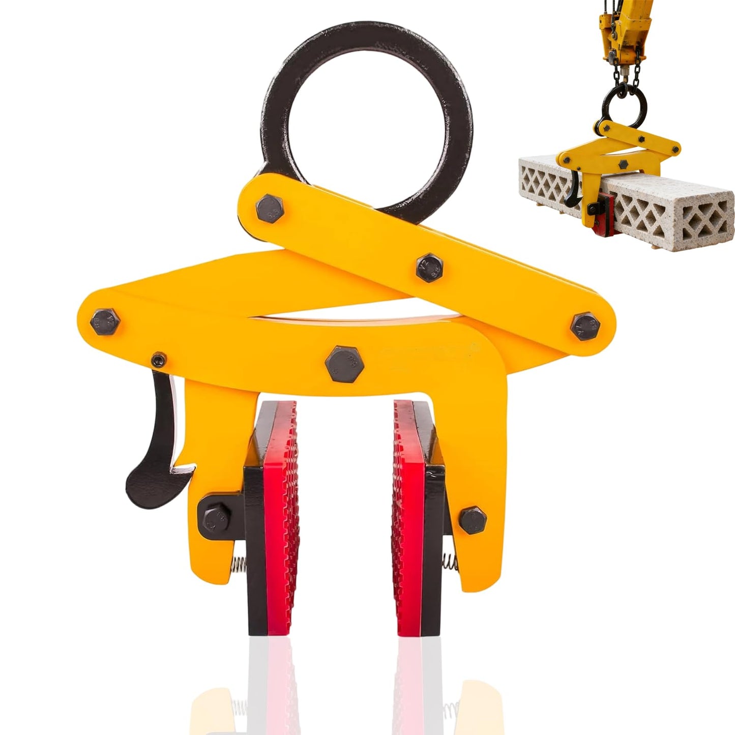 705 lbs Large Slab Stone Lfting Clamp, 0-2.6" A Shaped Heavy Duty Stone Lifter Equipment, Scissor Lifter Clamp, Stone Carry Clamps Slab Lifter for Concrete, Steel, Rocks, Curbstones and Glass