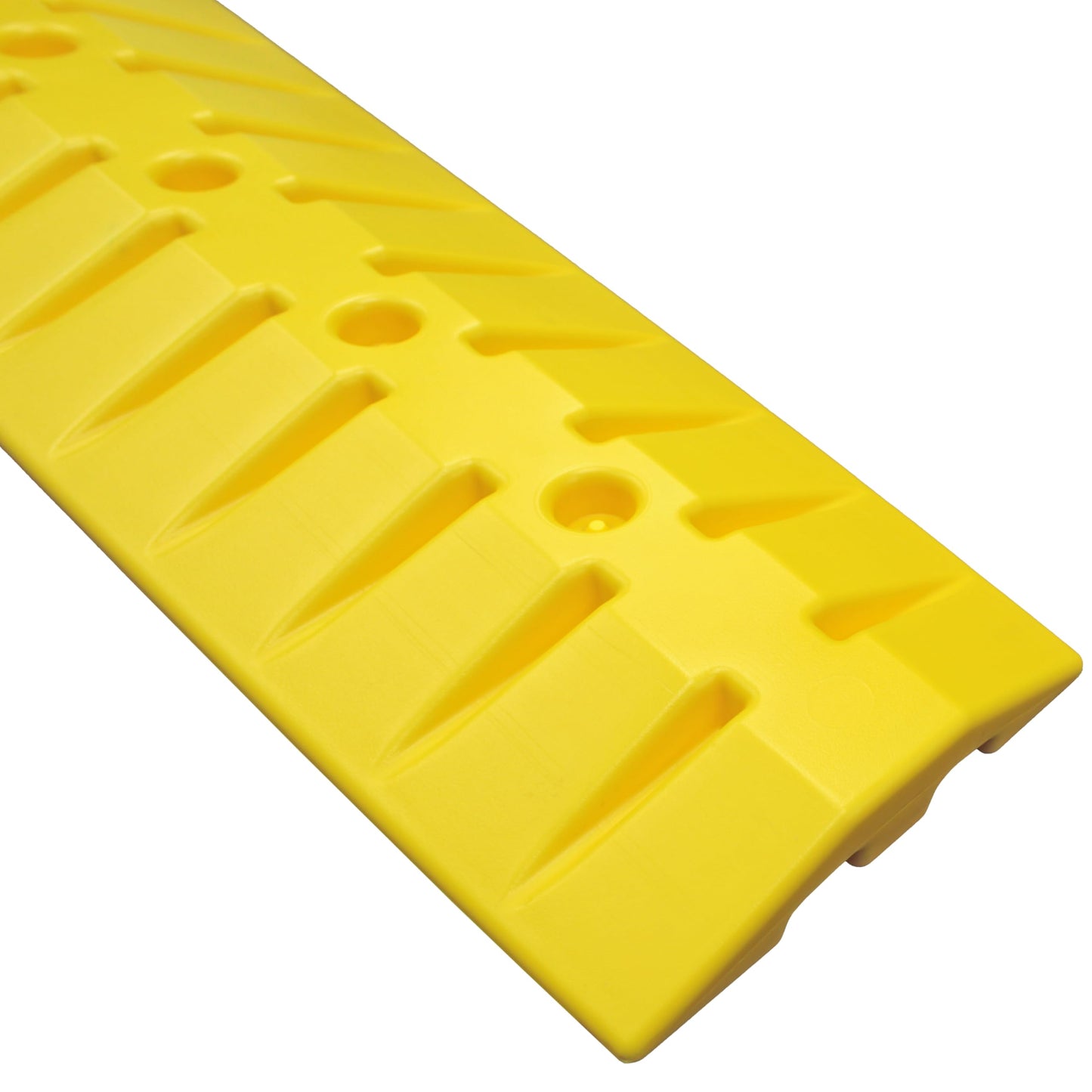 Electriduct 9 Foot Speed Bump HDPE Polyethylene Traffic Hump Vehicle Cable Ramp Cord Cover Hose Protector Includes Asphalt Mounting Hardware Safety Yellow, Length 108"