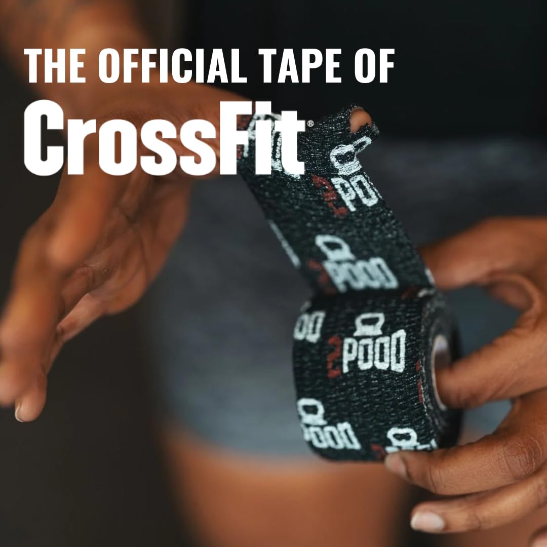 2POOD Lift Heavy Weightlifting Tape 3-Pack | Crossfit Weightlifting Tape | Premium Adhesive Tape for Weightlifters | Easy Stretch & Flexible for Non-Slip Lifting (Black)